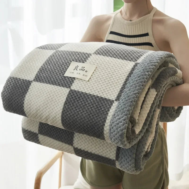 Soft Chenille Yarn Knitted Blanket - Elfinna