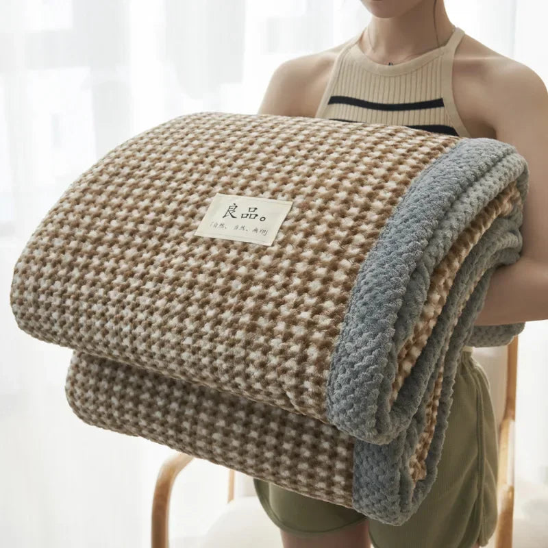 Soft Chenille Yarn Knitted Blanket - Elfinna