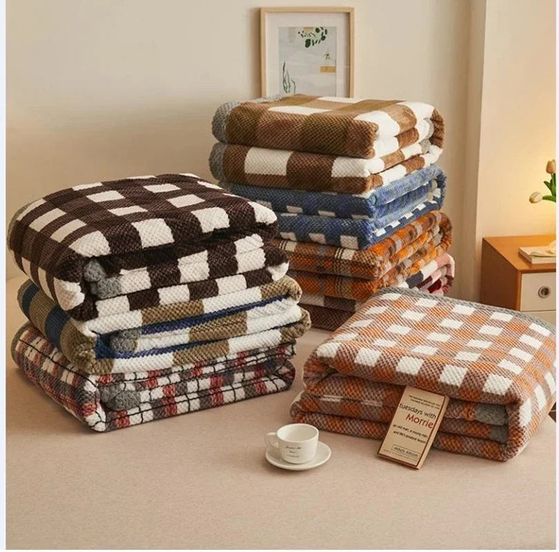 Soft Chenille Yarn Knitted Blanket - Elfinna