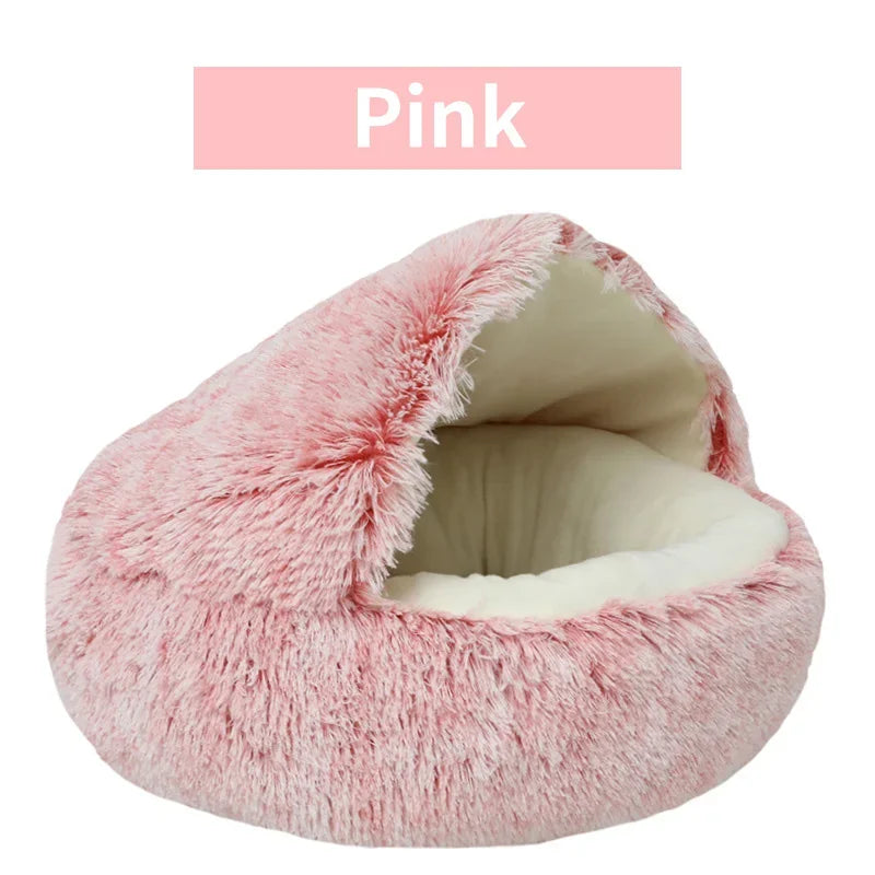 Winter Plush Pet Round Bed - Elfinna