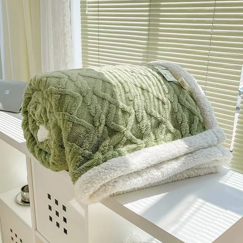 Coral Flannel Lamb Blanket - Elfinna