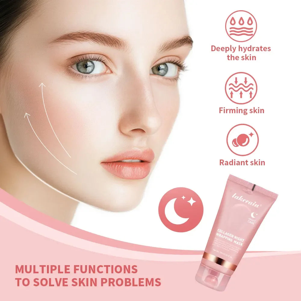 Collagen Peel Off Mask Deep Collagen Mask for Face Face and Care Masks Skin Korean Bio Pack Night Wrapping Woman Overnight Skin - Elfinna