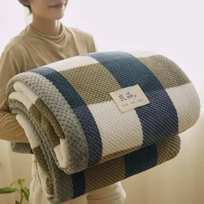 Soft Chenille Yarn Knitted Blanket - Elfinna