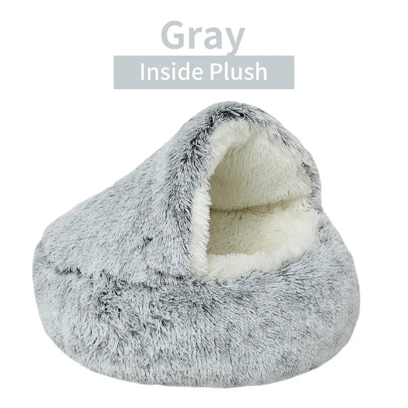 Winter Plush Pet Round Bed - Elfinna