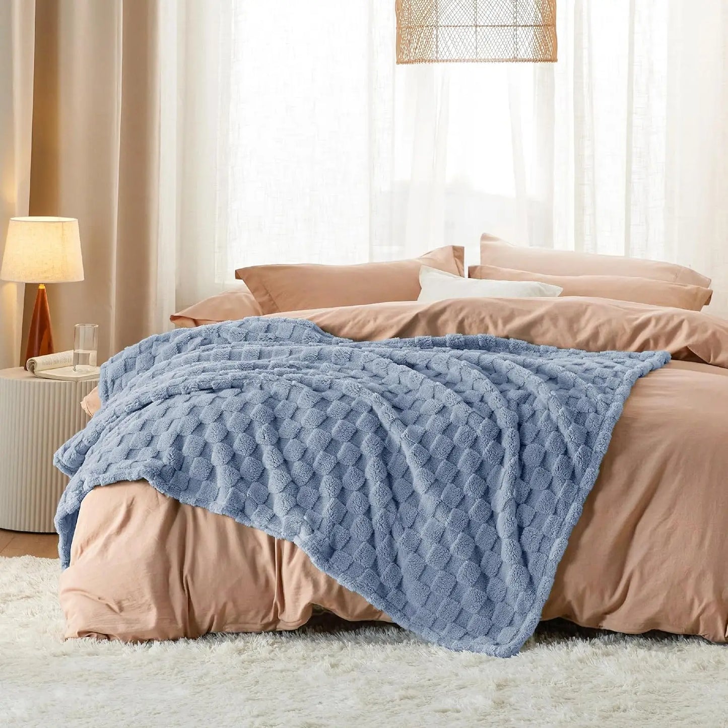 Ashley Blue Fleece Blanket - Elfinna