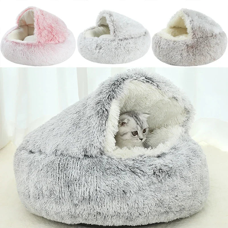 Winter Plush Pet Round Bed - Elfinna