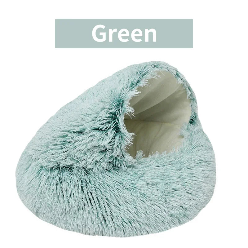 Winter Plush Pet Round Bed - Elfinna