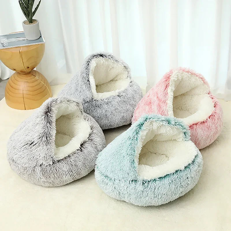 Winter Plush Pet Round Bed - Elfinna