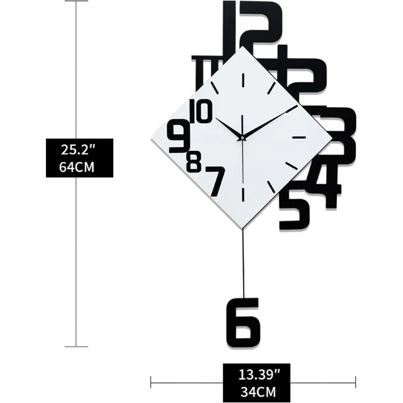 Silent Pendulum Large Wall Clocks - Elfinna