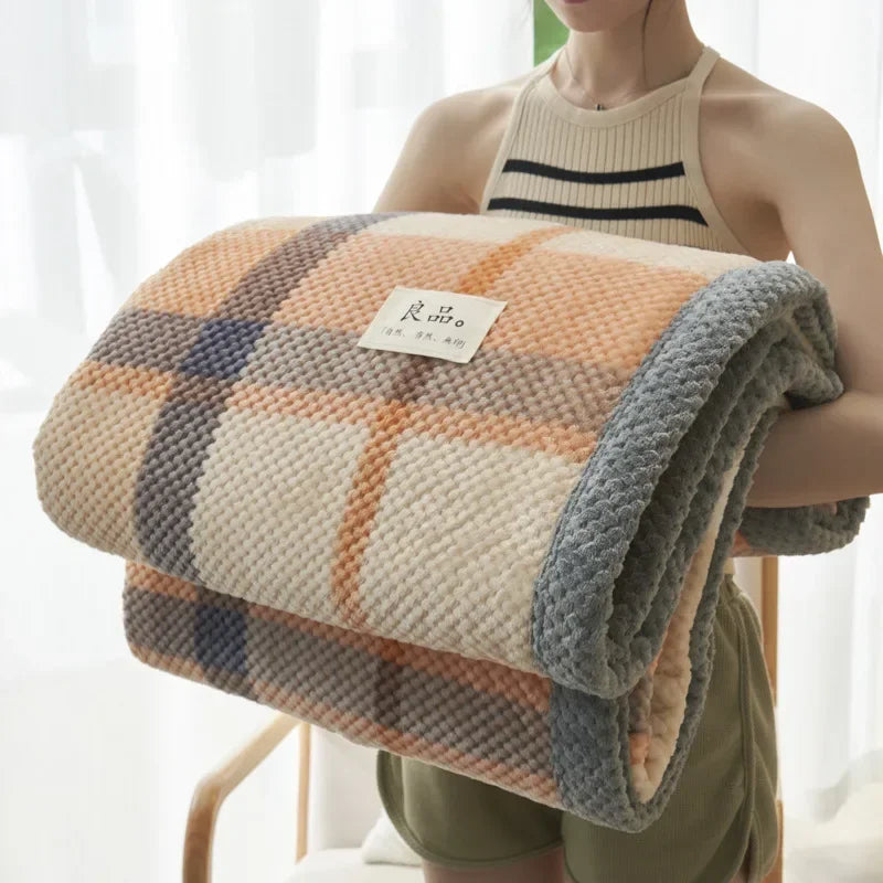 Soft Chenille Yarn Knitted Blanket - Elfinna