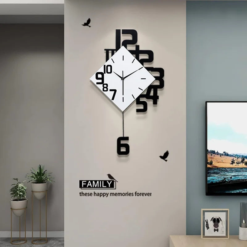 Silent Pendulum Large Wall Clocks - Elfinna