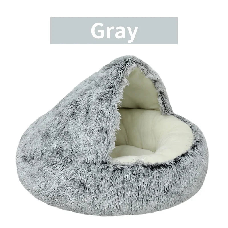 Winter Plush Pet Round Bed - Elfinna