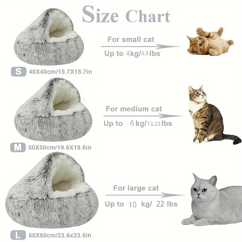 Winter Plush Pet Round Bed - Elfinna