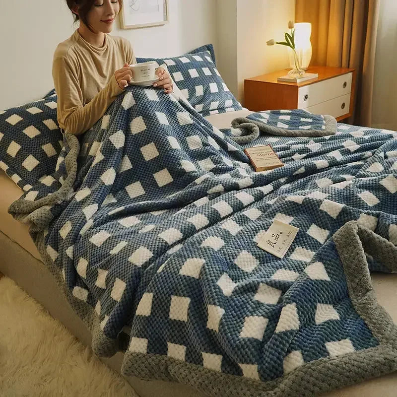 Soft Chenille Yarn Knitted Blanket - Elfinna