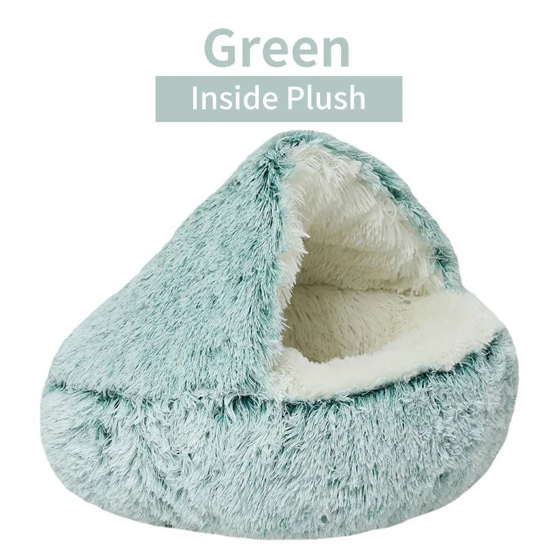 Winter Plush Pet Round Bed - Elfinna
