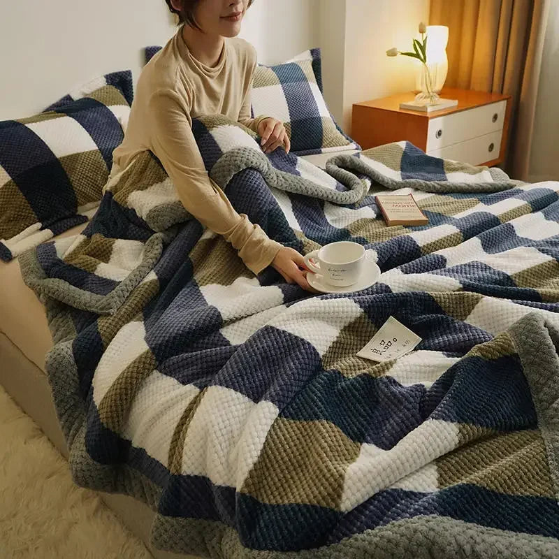 Soft Chenille Yarn Knitted Blanket - Elfinna