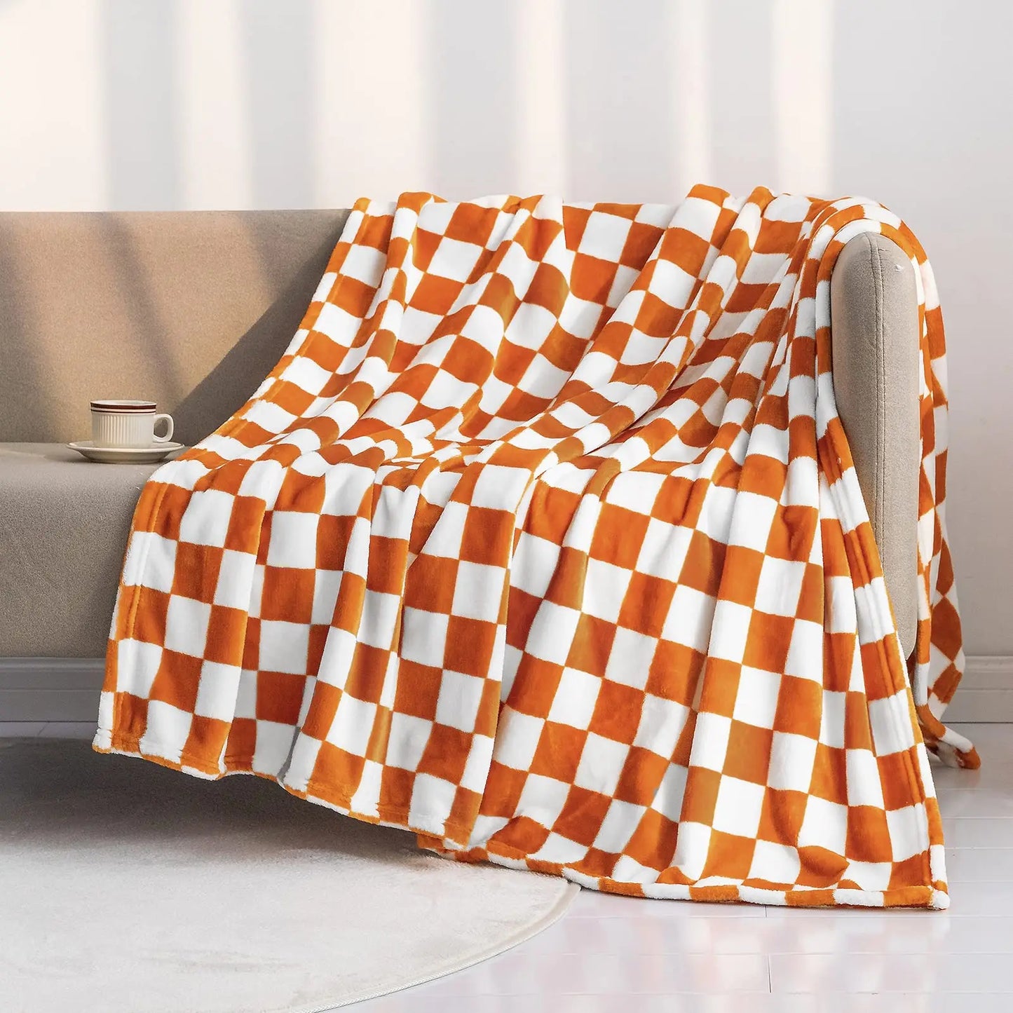 Checker Board Lattice Throw Blanket - Elfinna