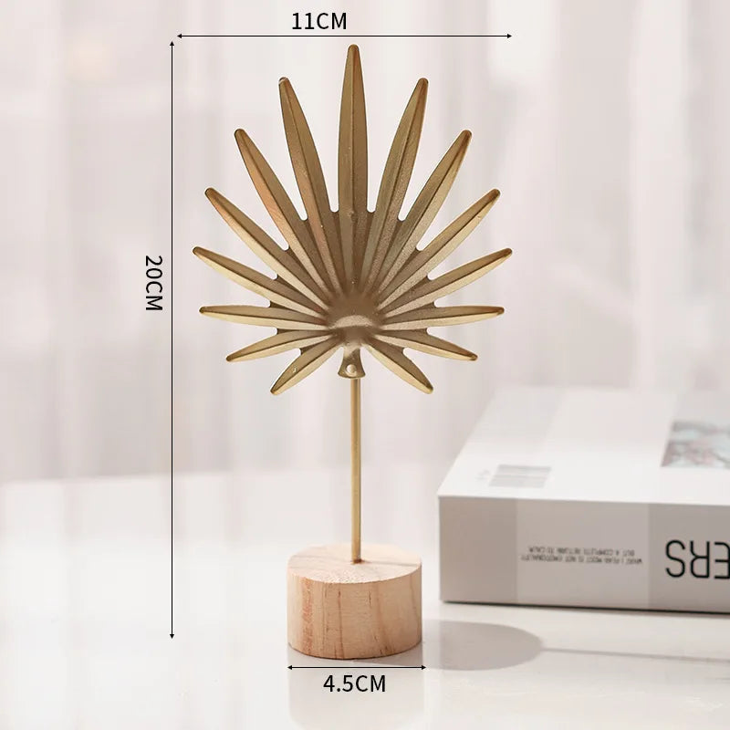 Golden Ginkgo Leaf Feather Figurines - Elfinna