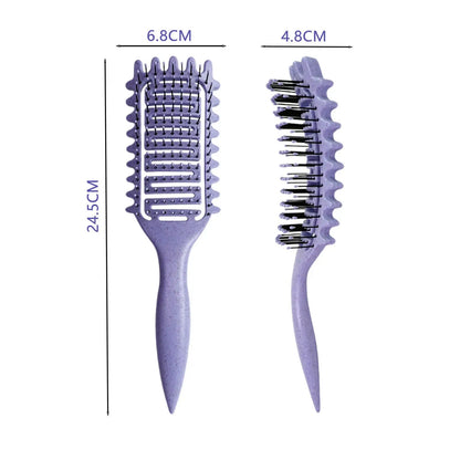 Curly Hair Brush Hollow out Curl Define Styling Brush Beard Comb Styling Detangling Brush Multi-purpose Home Styling Tools - Elfinna 