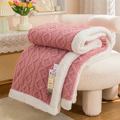 Warm Wool Sherpa Thick Blanket