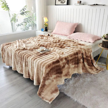 Khaki Tie Dye Print Throw Blanket