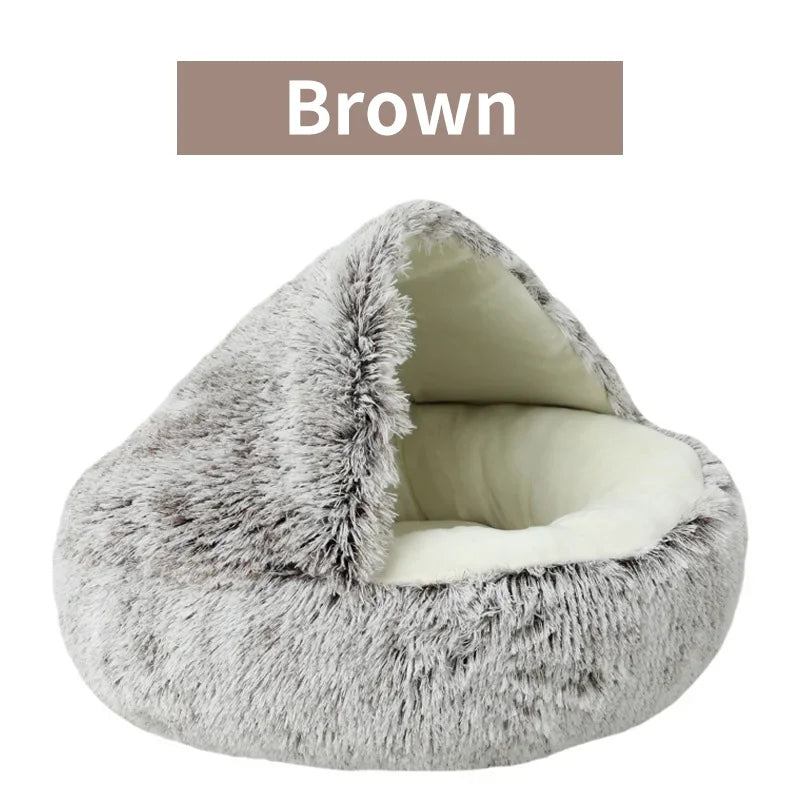 Winter Plush Pet Round Bed