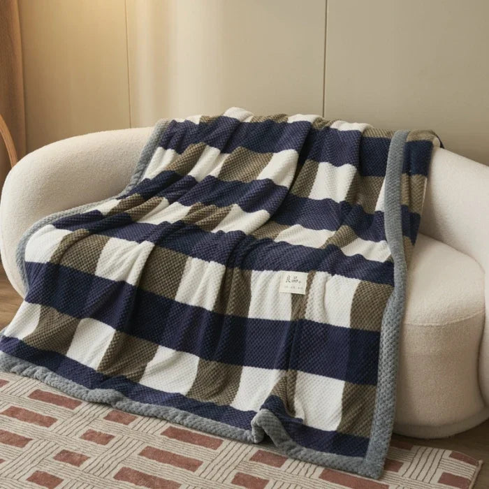 Soft Chenille Yarn Knitted Blanket