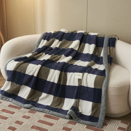 Soft Chenille Yarn Knitted Blanket