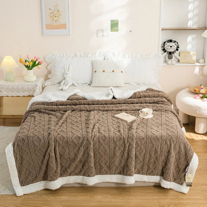 Warm Wool Sherpa Thick Blanket