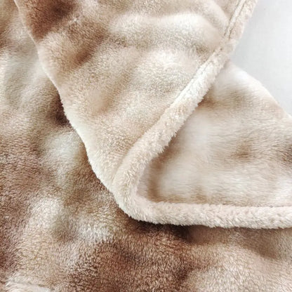 Khaki Tie Dye Print Throw Blanket