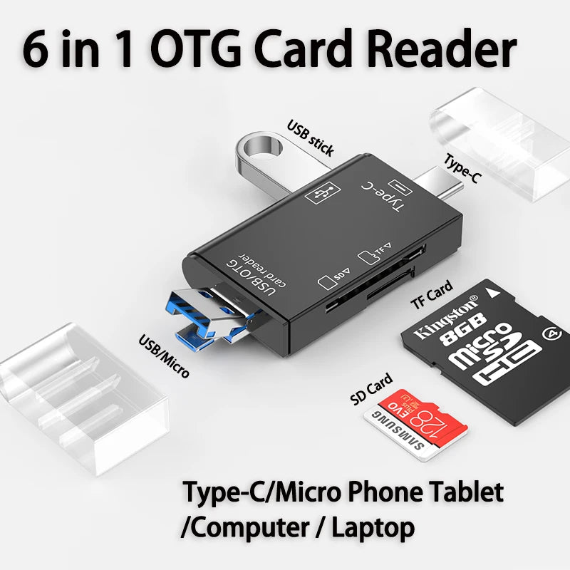 USB3.0 Card 6 in 1 OTG  Reader - Elfinna 