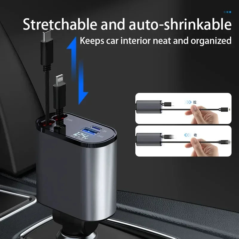 4in1 120 Watt Car Charger - Elfinna 