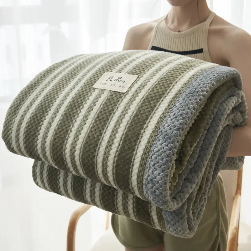 Soft Chenille Yarn Knitted Blanket