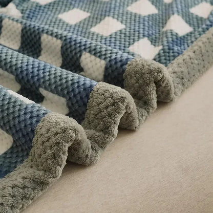 Soft Chenille Yarn Knitted Blanket