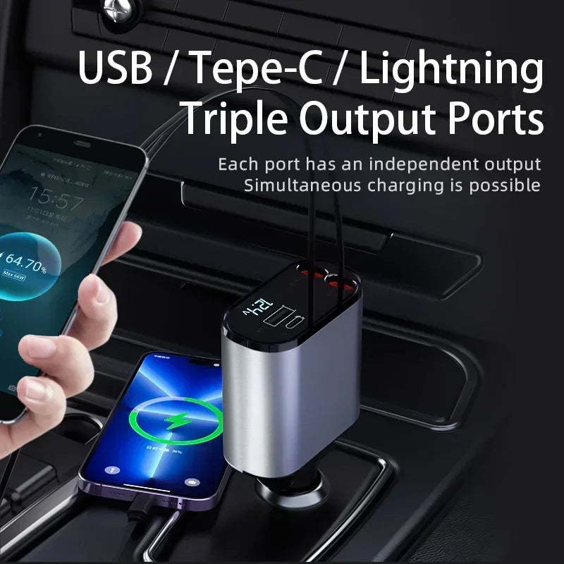 4in1 120 Watt Car Charger - Elfinna 