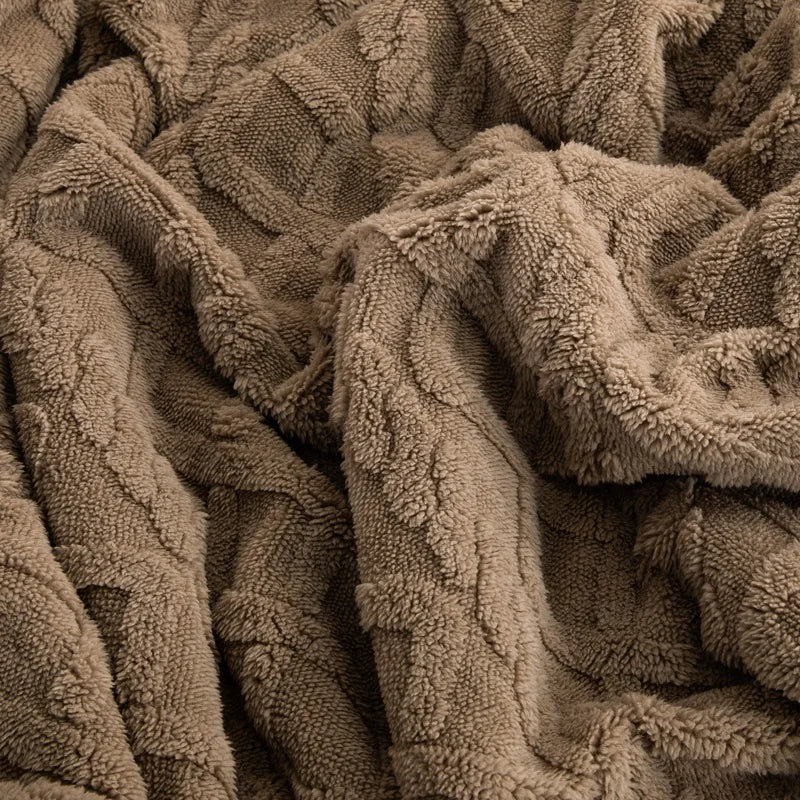 Warm Wool Sherpa Thick Blanket