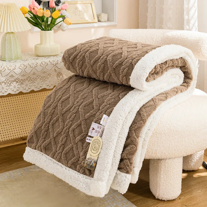 Warm Wool Sherpa Thick Blanket