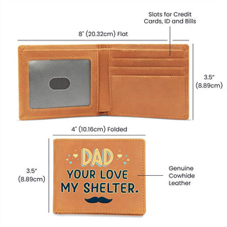 Dad Your Love My Shelter - Leather Wallet - Elfinna 