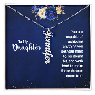 To My Daughter - Personalized Vertical Name Necklace - Elfinna 