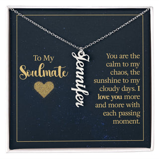 To My Soulmate - Personalized Vertical Name Necklace i - Elfinna 