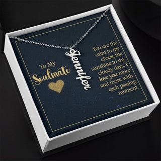 To My Soulmate - Personalized Vertical Name Necklace i - Elfinna 