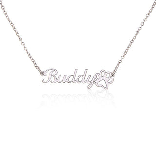 Personalized Paw Print Name Necklace - Elfinna 