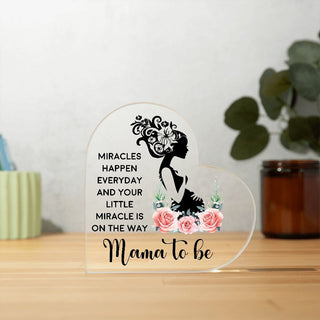 Mama To Be | Printed Heart Shaped Acrylic Plaque - Elfinna 