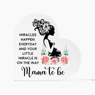 Mama To Be | Printed Heart Shaped Acrylic Plaque - Elfinna 