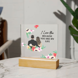 I Love You | Square Acrylic Plaque - Elfinna 