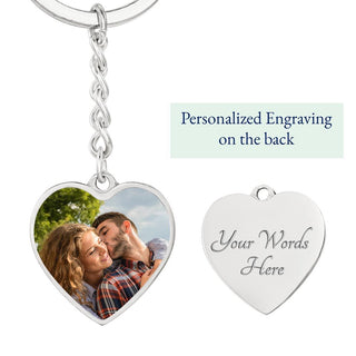 To My Lovely Girlfriend | Photo Heart Keychain - Elfinna 